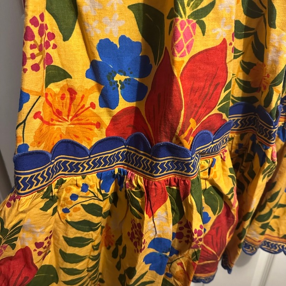 Floral Yard Yellow Sleeveless Midi Dress by FARM Rio.size medium. - Picture 3 of 14